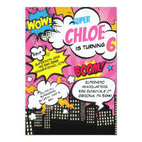 Pop Art Super Hero Birthday Invitation