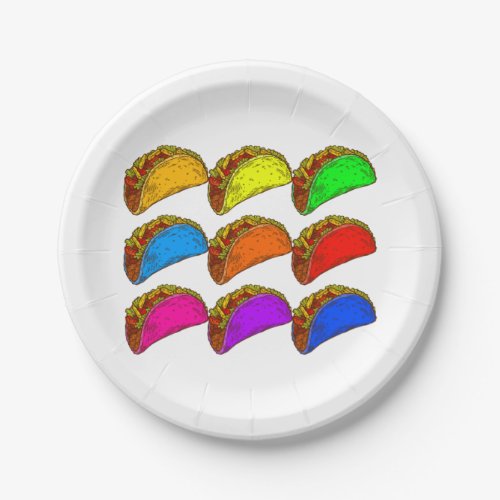 Pop Art Taco Paper Plates