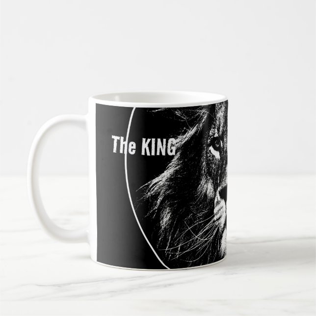Pop Art Template Lion Face Animals The King Coffee Mug (Left)