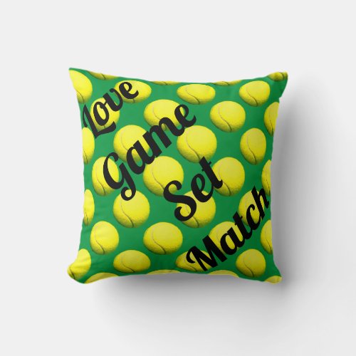 Pop Art Tennis Themed  Throw Pillow