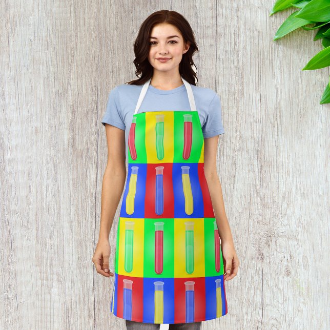 Pop Art Test Tubes Science Chemistry Laboratory Apron (Creator Uploaded)