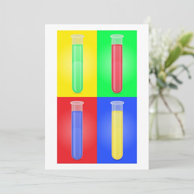 Pop Art Test Tubes Science Chemistry Laboratory Invitation (Creator Uploaded)