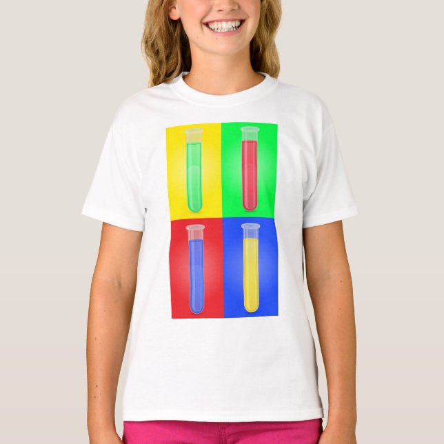 Pop Art Test Tubes Science Chemistry Laboratory T-Shirt (Front)