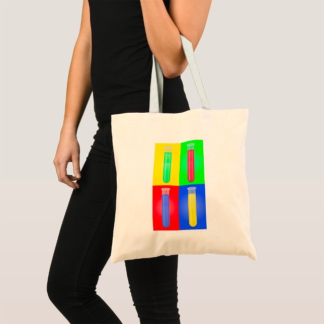 Pop Art Test Tubes Science Chemistry Laboratory Tote Bag (Creator Uploaded)
