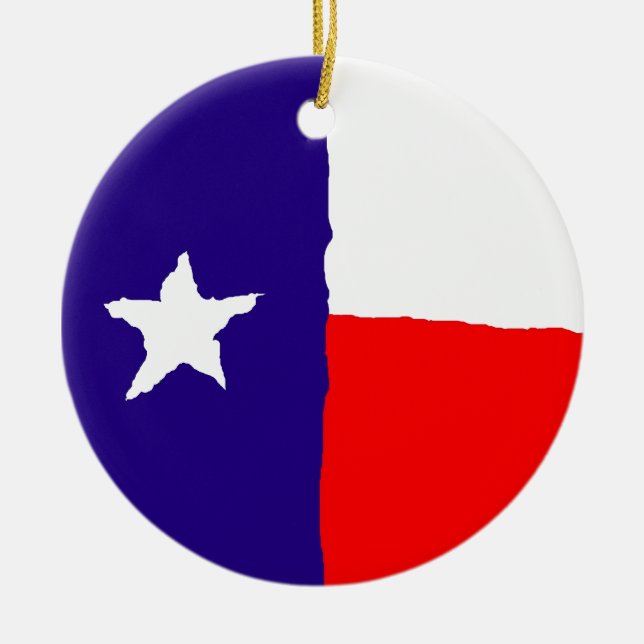 Pop Art Texas State Flag Ceramic Ornament (Front)