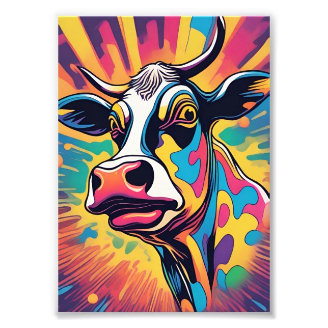 Pop Art: The Colorful Cow Photo Print (Front)