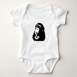 Pop Art Thinking Chimpanzee Baby Bodysuit