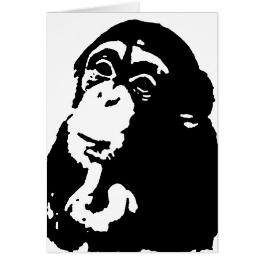 Pop Art Thinking Chimpanzee Cards (Front)