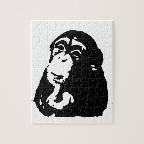 Pop Art Thinking Chimpanzee Jigsaw Puzzle