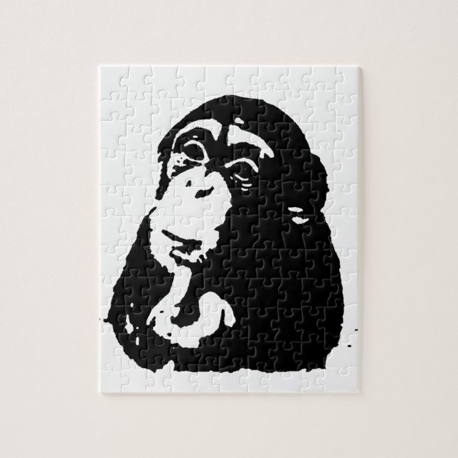 Pop Art Thinking Chimpanzee Jigsaw Puzzle (Vertical)