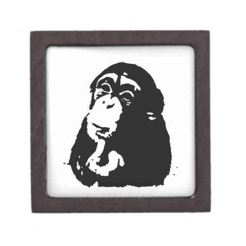 Pop Art Thinking Chimpanzee Keepsake Box