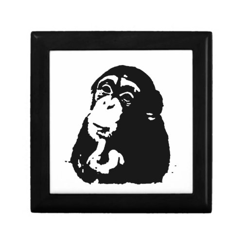 Pop Art Thinking Chimpanzee Keepsake Box