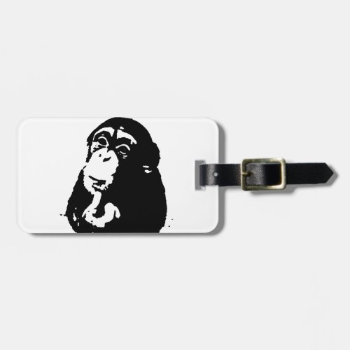 Pop Art Thinking Chimpanzee Luggage Tag