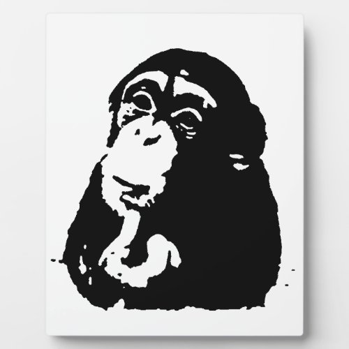 Pop Art Thinking Chimpanzee Plaque