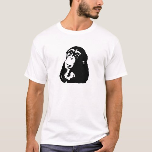 Pop Art Thinking Chimpanzee T_Shirt