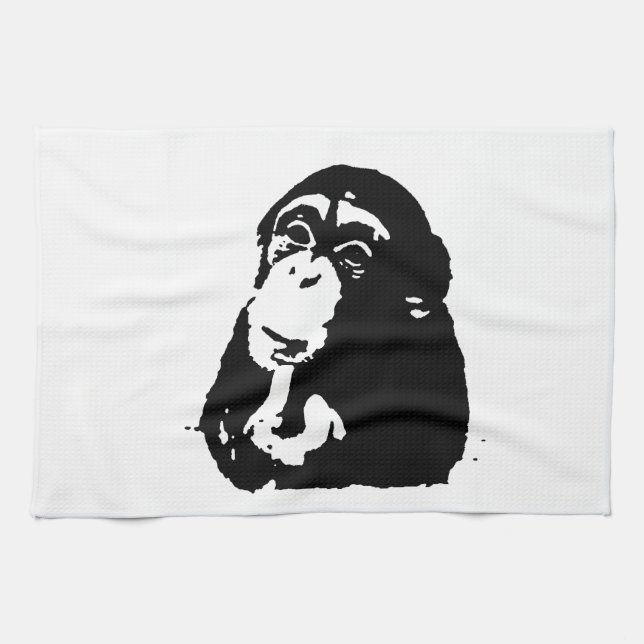 Pop Art Thinking Chimpanzee Towel (Horizontal)