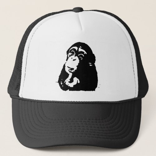 Pop Art Thinking Chimpanzee Trucker Hat