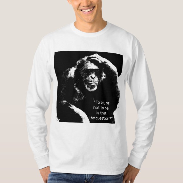 Pop Art Thinking Monkey Men's Long Sleeve T-Shirt (Front)