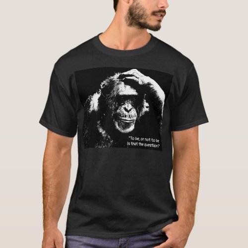 Pop Art Thinking Monkey Shakespeare Quote Mens T_Shirt