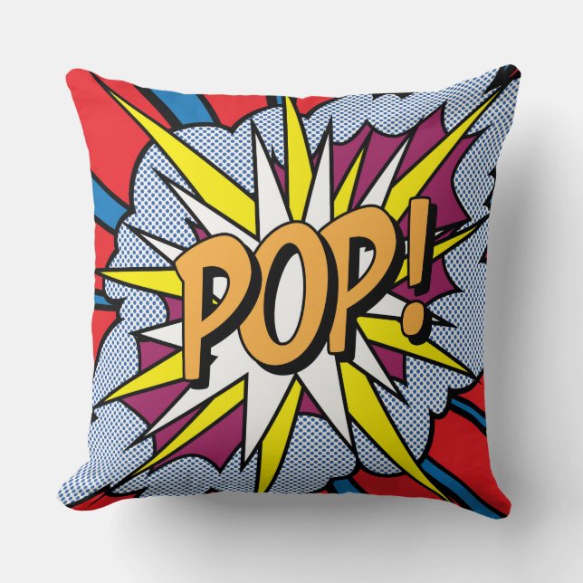 Pop Art Throw Pillow (Front)