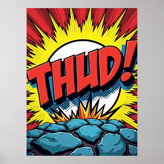 Pop Art "THUD!" Comic Explosion Poster (Front)