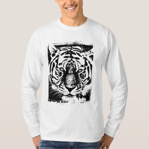 Pop Art Tiger Head Elegant Modern Template T_Shirt
