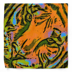 Pop Art TIGER HEAD + your backgr. & ideas Bandana