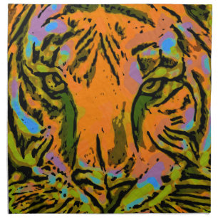 Pop Art TIGER HEAD + your backgr. & ideas Napkin