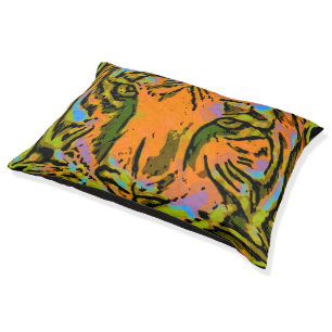 Pop Art TIGER HEAD + your backgr. & ideas Pet Bed