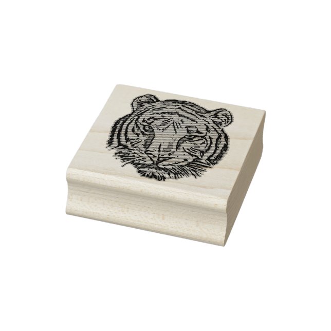 Pop Art TIGER HEAD + your backgr. & ideas Rubber Stamp (Stamp)