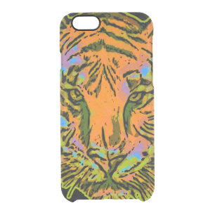 Pop Art TIGER HEAD + your backgr. & ideas Clear iPhone 6/6S Case