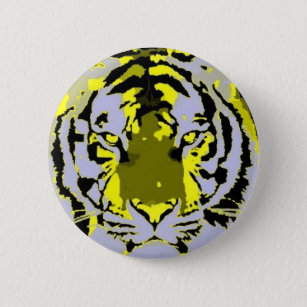 Pop Art Tiger Pinback Button