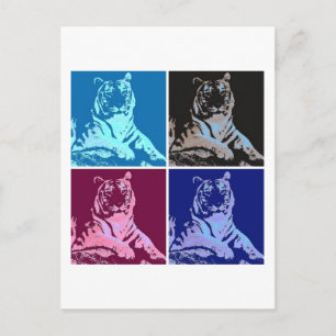Pop Art Tigers Postcard