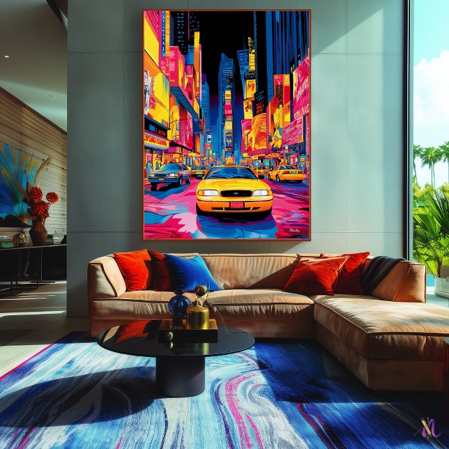 Pop Art Times Square with Iconic Yellow Taxis Canvas Print (Creator Uploaded)