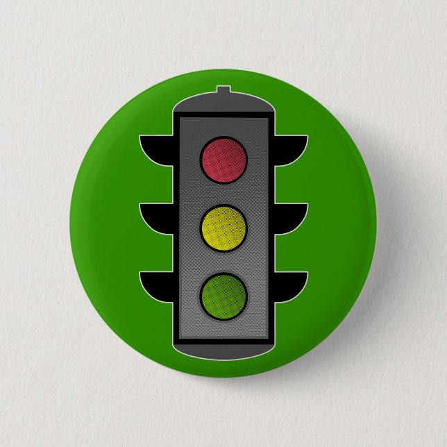 Pop Art Traffic Light Button (Front)