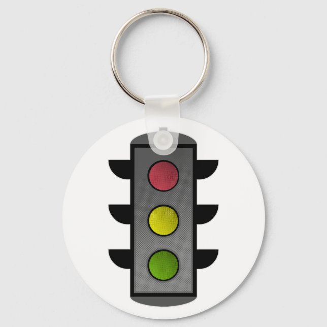 Pop Art Traffic Light Keychain (Front)