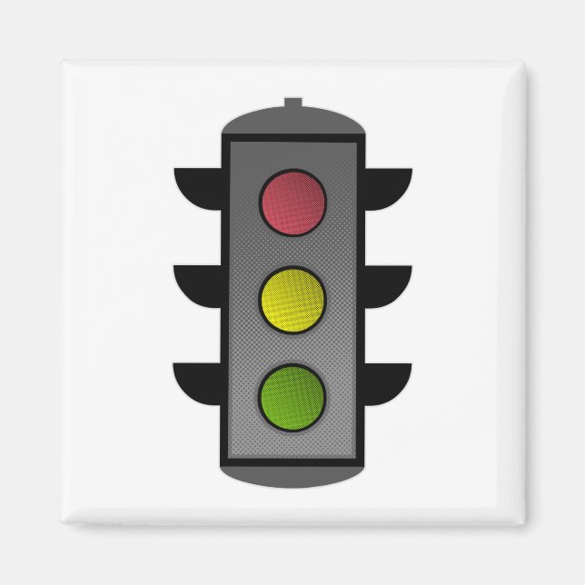 Pop Art Traffic Light Magnet (Front)
