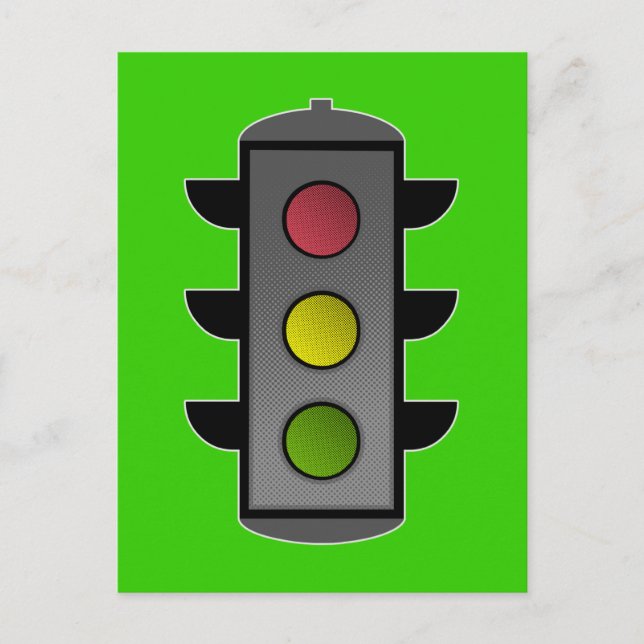 Pop Art Traffic Light Postcard (Front)