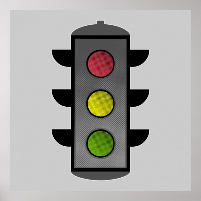 Pop Art Traffic Light Poster (Front)