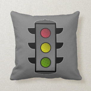 Pop Art Traffic Light Throw Pillow