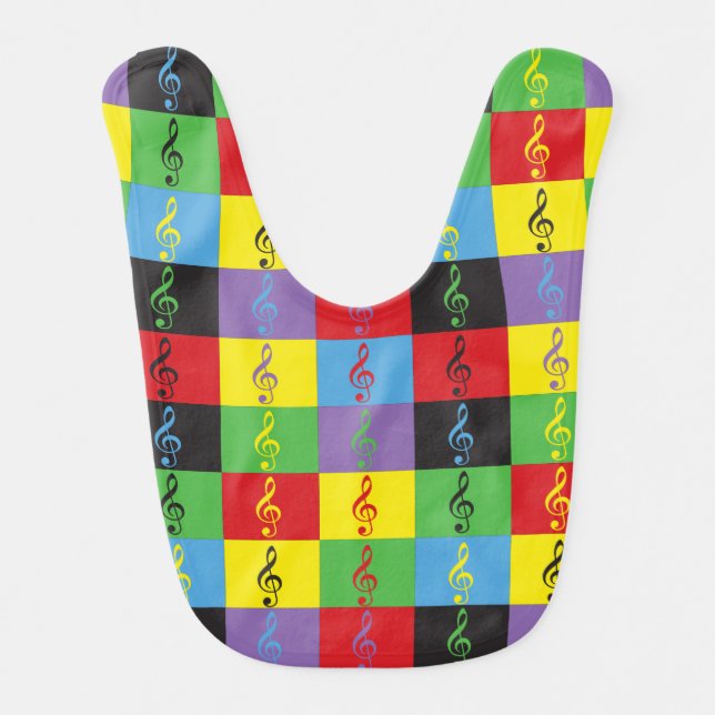 Pop Art Treble Clef Bib (Front)