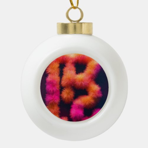 Pop Art Typography Mnchen T_Shirt Designs Ceramic Ball Christmas Ornament