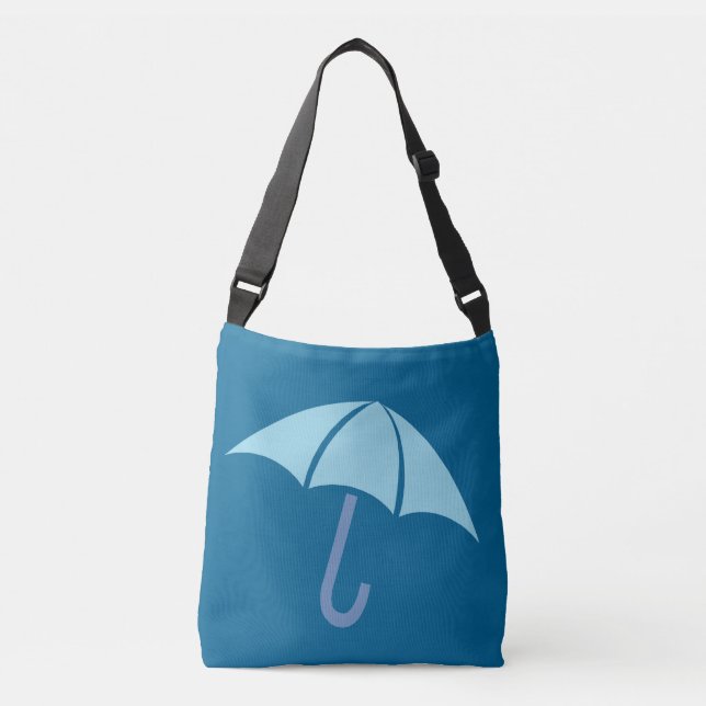 Pop Art Umbrella Blue Crossbody Bag (Front)