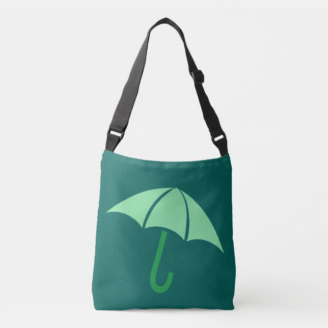 Pop Art Umbrella Green Crossbody Bag (Front)