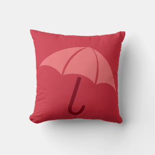 Pop Art Umbrella Red Throw Pillow