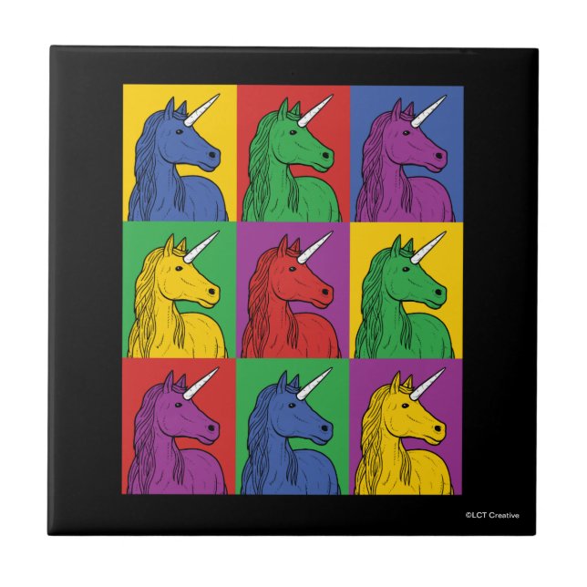Pop Art Unicorn Ceramic Tile (Front)