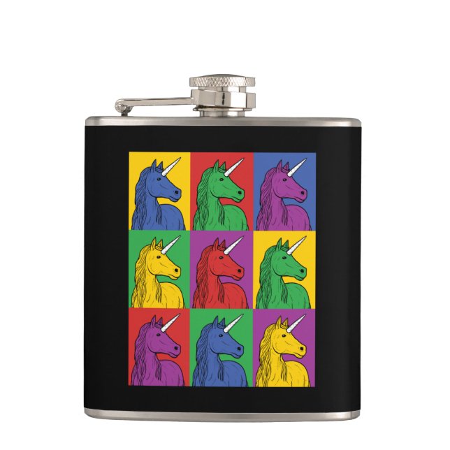Pop Art Unicorn Flask (Front)