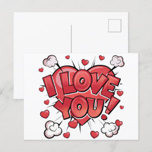 Pop Art Valentines Day Postcard