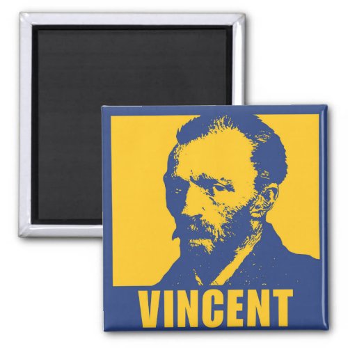 Pop Art Van Gogh  Mod 2 Inch Square Magnet