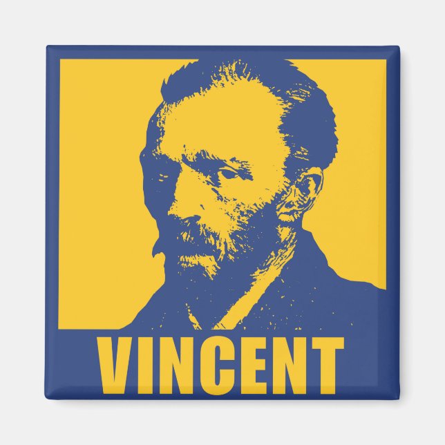Pop Art Van Gogh | Mod 2 Inch Square Magnet (Front)